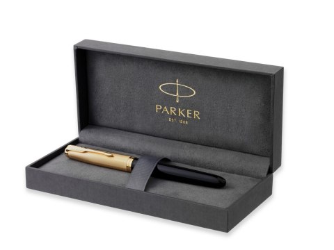 Pióro wieczne (F) - 18K PARKER 51 DELUXE BLACK GT 2123511, giftbox SALE