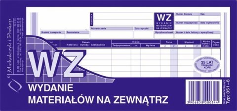 Wydanie materiałów na zewnątrz WZ, 1/3 A4 80 kartek, 10-351-8 DOTTS
