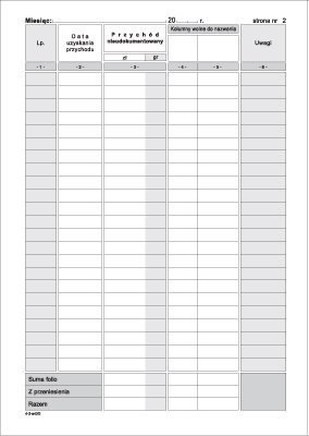 Ewidencja sprzedaży A5, 32 strony offset 10-K-4 DOTTS