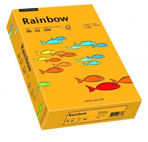 Papier xero kolorowy A4 80g 500 ark. RAINBOW R22 jasnopomarańczowy 88042409