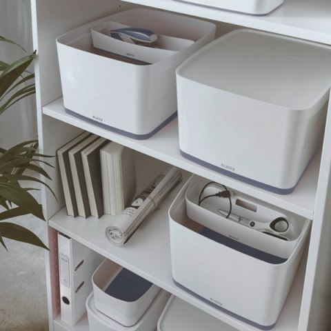 Pojemnik MyBOX duży z pokrywką biało-szary LEITZ 52161001 .