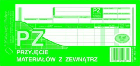 Przyjęcie materiałów z zewnątrz PZ, 1/3 A4 80 kartek, 10-352-8 DOTTS