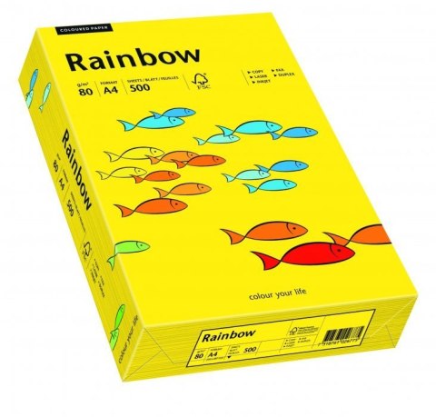 Papier xero kolorowy A4 80g 500 ark. RAINBOW R18 ciemnożółty 88042387