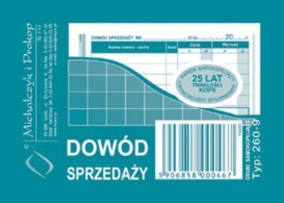 Dowód sprzedaży A7, 80 kartek wielokopia, 10-260-9 DOTTS