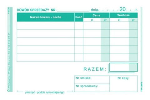 Dowód sprzedaży A7, 80 kartek wielokopia, 10-260-9 DOTTS