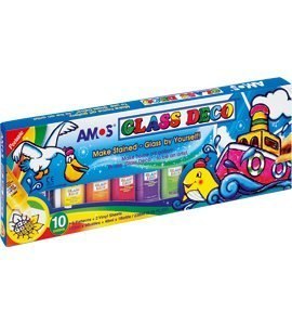 Farby witrażowe GD22P10 AMOS 9 kolorów + kontur 22ml 170-2221 .