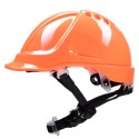 HEŁM ABS Z POKRĘTŁEM 4 PKT. PASEK PODBRÓDKOWY YS-7 - Pomarańczowy 53-64
