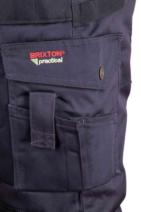 SPODNIE BRIXTON PRACTICAL OGRODNICZKI OCIEPLANE - Grafit/Pomarańcz