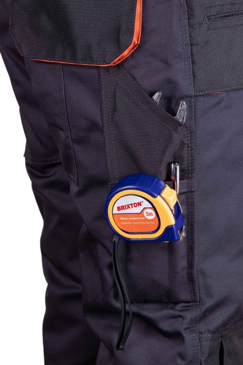 SPODNIE BRIXTON PRACTICAL OGRODNICZKI OCIEPLANE - Grafit/Pomarańcz