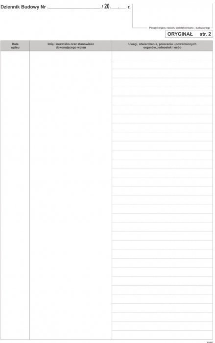 Dziennik budowy A4, album 20 stron, 10-603-1Z DOTTS