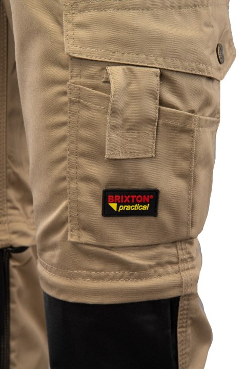 BRIXTON PRACTICAL SPODNIE DO PASA - ODPINANE NOGAWKI - BEŻOWY