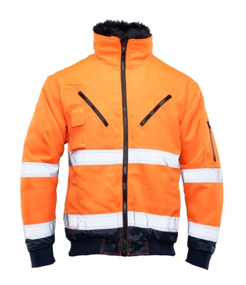 BOMBER HI-VI 3W1 - KAT.II KLASA 3 wstawka kolor - Granat/Pomarańcz