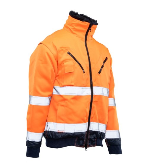 BOMBER HI-VI 3W1 - KAT.II KLASA 3 wstawka kolor - Granat/Pomarańcz