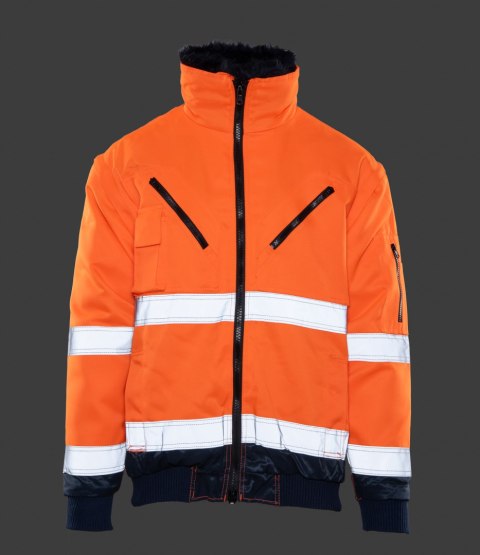 BOMBER HI-VI 3W1 - KAT.II KLASA 3 wstawka kolor - Granat/Pomarańcz
