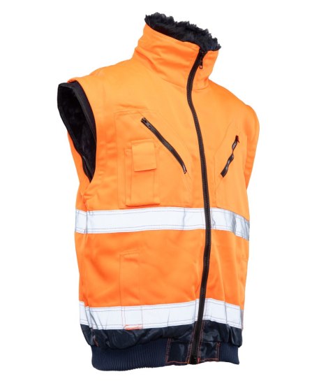 BOMBER HI-VI 3W1 - KAT.II KLASA 3 wstawka kolor - Granat/Pomarańcz