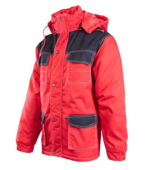 KURTKA PARKA BRIXTON SNOW WSTAWKA KOLOR - CZARNO-CZERWONY