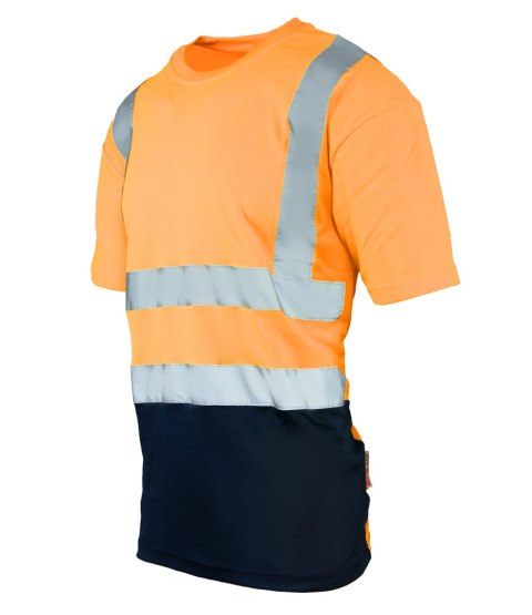 KOSZULKA Z PASAMI ODBLASKOWYMI BRIXTON FLASH 50-50 160G - Pomarańczowy