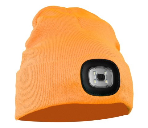 CZAPKA Z DZIANINY LED POMARAŃCZ - Pomarańczowy uniwersalny