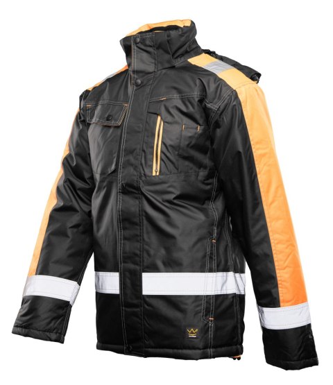 KURTKA SEVEN_KINGS RIVAL CZARNO - POMARAŃCZOWY