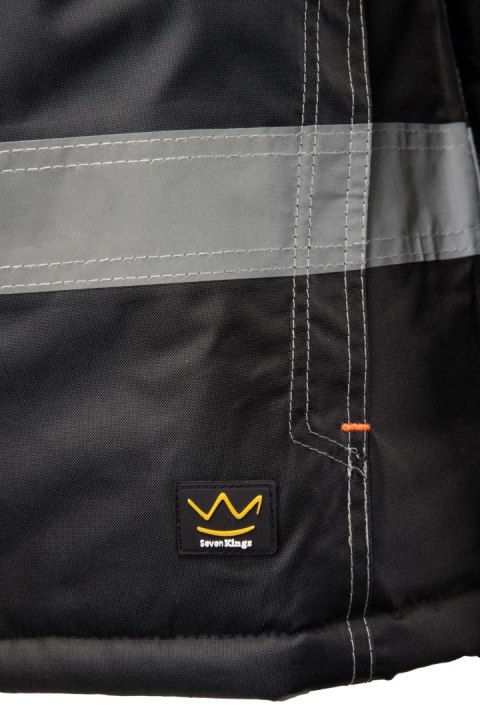 KURTKA SEVEN_KINGS RIVAL CZARNO - POMARAŃCZOWY