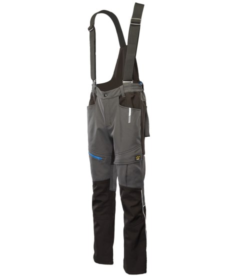 SEVEN_KINGS TOPAZ SPODNIE SOFTSHELL OCIEPLANE STAL/CZARNY