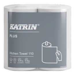 Ręczniki w roli kuchenne KATRIN PLUS Kitchen 89673 (2 rolki) białe, 2W, 110 listków, 24metry