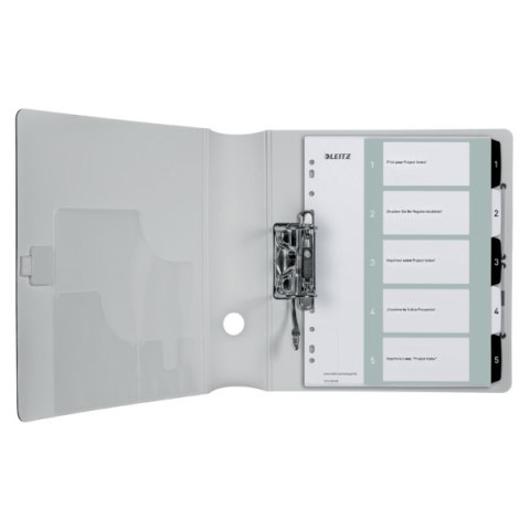 Przekładki plastikowe do nadruku tekstu na kartę, Leitz WOW, 15, biało-czarne 12130000 .