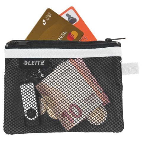 Koszulka z suwakiem z dwoma przegródkami Leitz WOW, rozmiar S, czarna 40110095 .