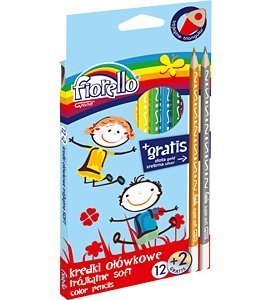 Kredki ołówkowe FIORELLO SUPER SOFT, 12 + 2 kolory, trójkątne 170-2625/2150