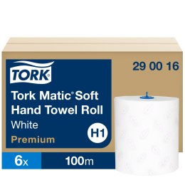 Ręcznik w rolce Tork Matic System H1, biały, 100 m, 2 warstwy, 6 rolek, 290016