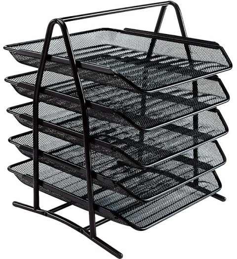 Stojak na dokumenty GR-071 czarny metalowy siatka GRAND 120-1955