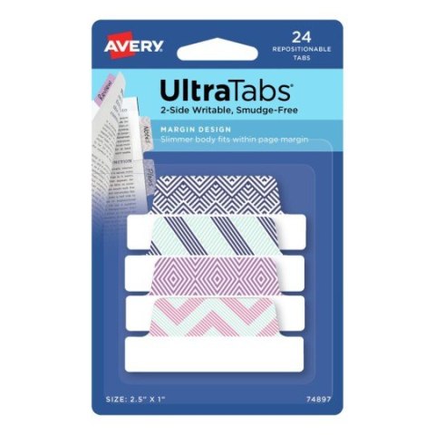 Zakładki indeksujące 63,5 x 25,4 mm mix wzorów AVERY 74897