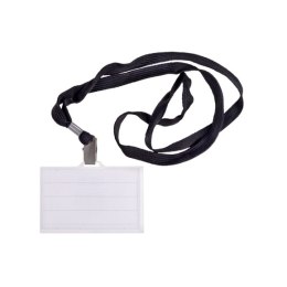 Identyfikator DONAU, z taśmą, twardy, czarny