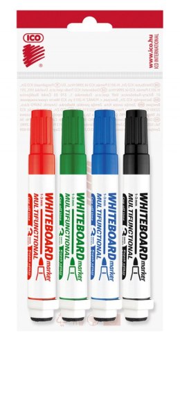 Marker do tablic ICO XXL z gąbką, 4szt., mix kolorów