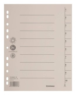 Przekładka DONAU, karton, A4, 235x300mm, 1-10, 1 karta, jasnobrązowa