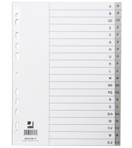 Przekładki Q-CONNECT, PP, A4, 230x297mm, A-Z, 20 kart, szare