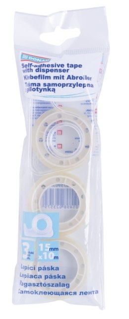 Taśma biurowa DONAU, 15mm, 10m, 3szt.