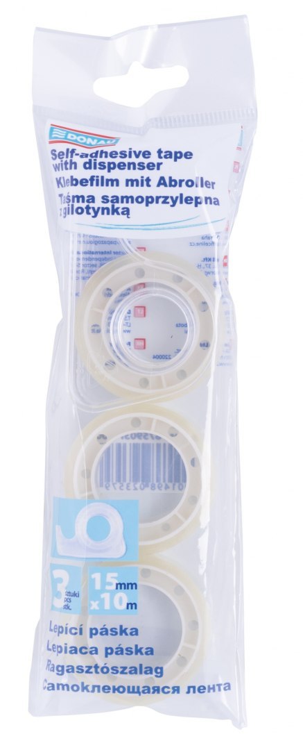 Taśma biurowa DONAU, 15mm, 10m, 3szt.