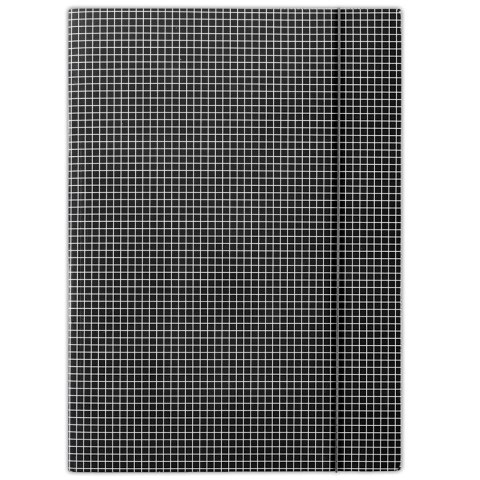 Teczka z gumką DONAU, karton, A4, 400gsm, 3-skrz., czarna w kratę