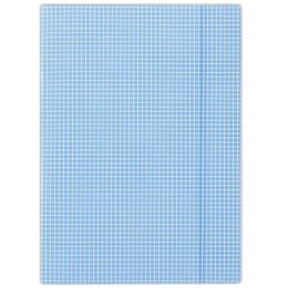 Teczka z gumką DONAU, karton, A4, 400gsm, 3-skrz., niebieska w kratę