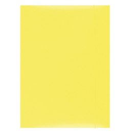 Teczka z gumką OFFICE PRODUCTS, karton, A4, 300gsm, 3-skrz., żółta