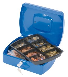 Kasetka na pieniądze Q-CONNECT, duża, 255x85x200mm, niebieska