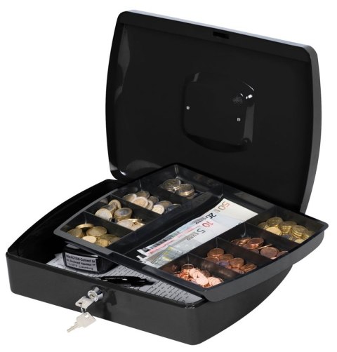 Kasetka na pieniądze Q-CONNECT, ekstra duża, 330x240x90mm, czarna