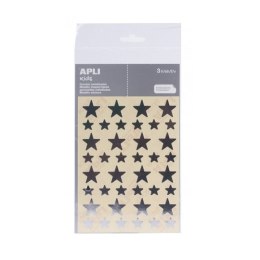 Naklejki APLI, gwiazdki, 120 szt., zawieszka, srebrne