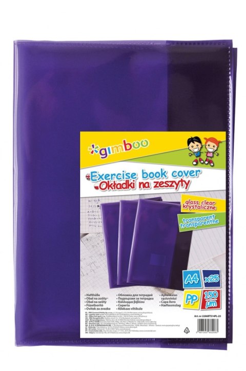 Okładka na zeszyt GIMBOO, krystaliczna, A4, 150mikr., fioletowa