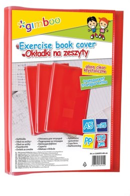 Okładka na zeszyt GIMBOO, krystaliczna, A5, 150mikr., czerwona