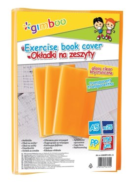 Okładka na zeszyt GIMBOO, krystaliczna, A5, 150mikr., pomarańczowa
