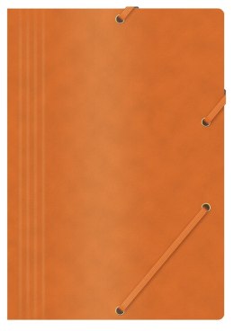 Teczka z gumką OFFICE PRODUCTS, preszpan, A4, 390gsm, 3-skrz., pomarańczowa