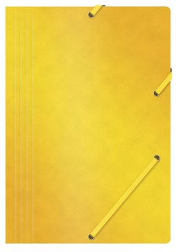 Teczka z gumką OFFICE PRODUCTS, preszpan, A4, 390gsm, 3-skrz., żółta