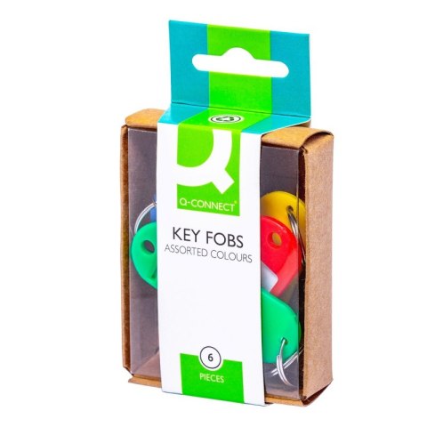 Zawieszki na klucze Q-CONNECT, 58x20mm, 6szt., mix kolorów